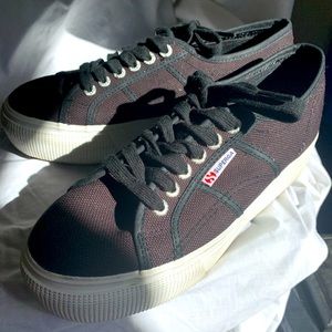 SUPERGA PLATFORM SNEAKERS BLACK